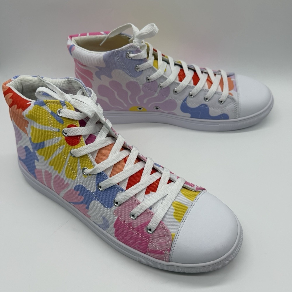 Nightbirde Floral Men's High Tops Canvas Sneakers Size 11